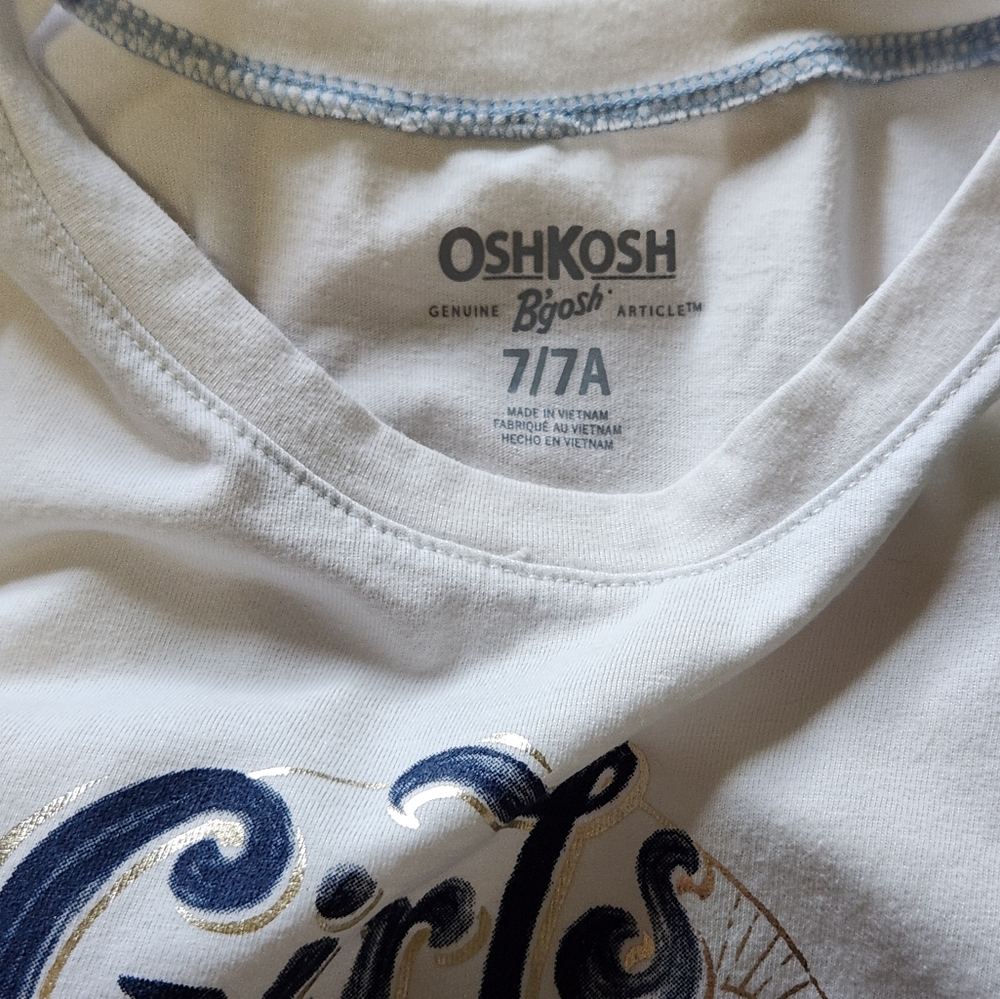 🌎 Osh Kosh Size 7 "Girls Make Waves" Tank Top - Picture 4 of 5
